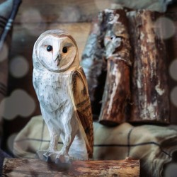 DecoBird Chouette effraie - Statuette en bois