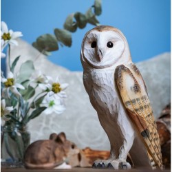 DecoBird Chouette effraie - Statuette en bois