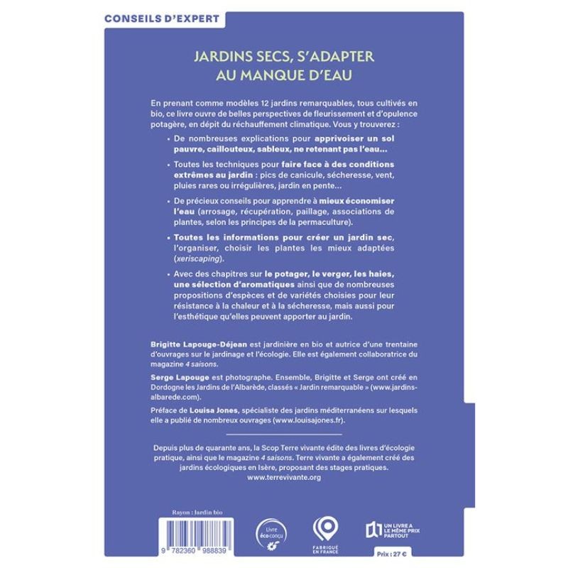 Jardins secs, s’adapter au manque d’eau - Nouvelle édition revue et enrichie
