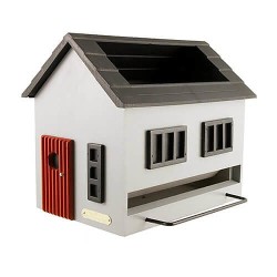 Mangeoire avec Bain Maison rouge ou grise Mangeoire avec Bain Maison rouge ou grise