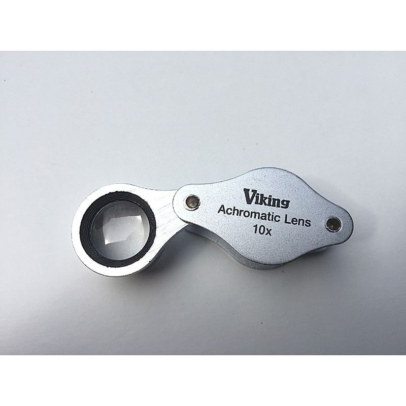 Loupe Viking Achromatic 15mm 10x - Folding Pocket Magnifier - Chrome