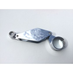 Loupe Viking double 10x/20x - Diamètres : 7/13mm - Folding Pocket Magnifier - Chrome