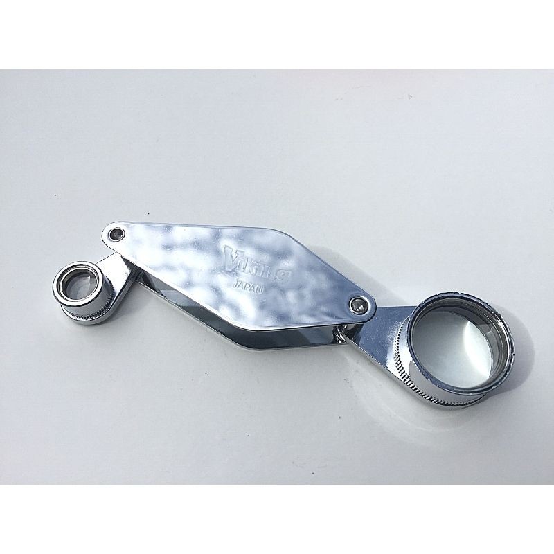 Loupe Viking double 10x/20x - Diamètres : 7/13mm - Folding Pocket Magnifier - Chrome
