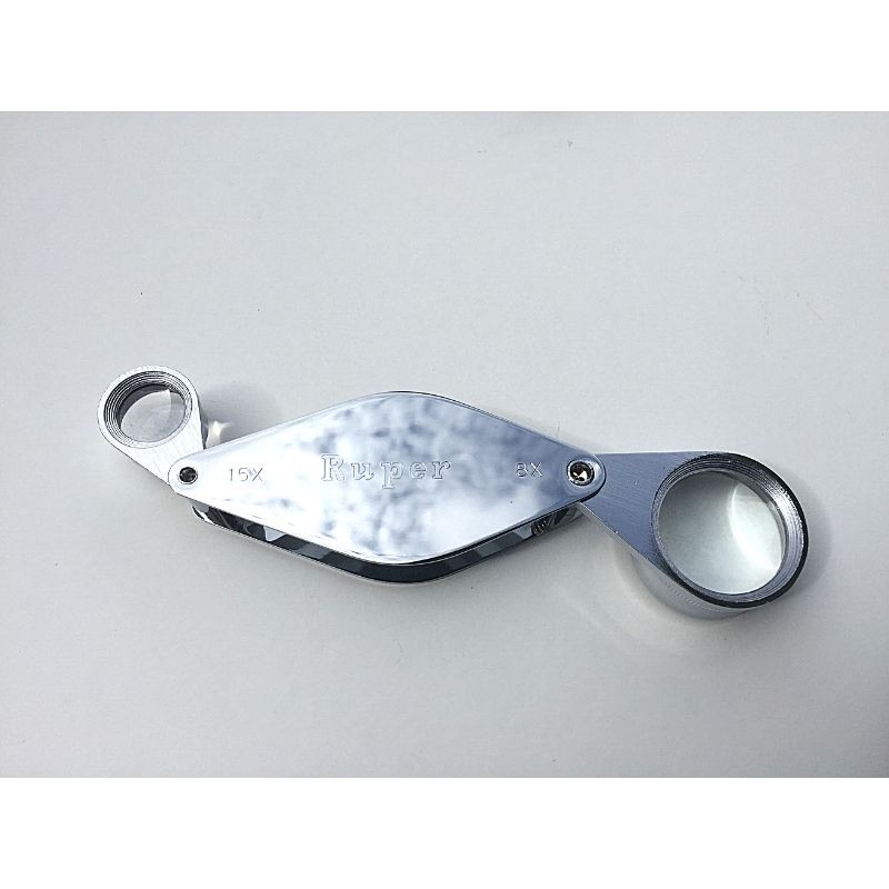 Loupe Viking double 8x/15x - Diamètres : 13/25mm - Folding Pocket Magnifier - Chrome