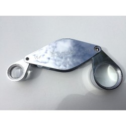 Loupe Viking double 8x/15x - Diamètres : 13/25mm - Folding Pocket Magnifier - Chrome