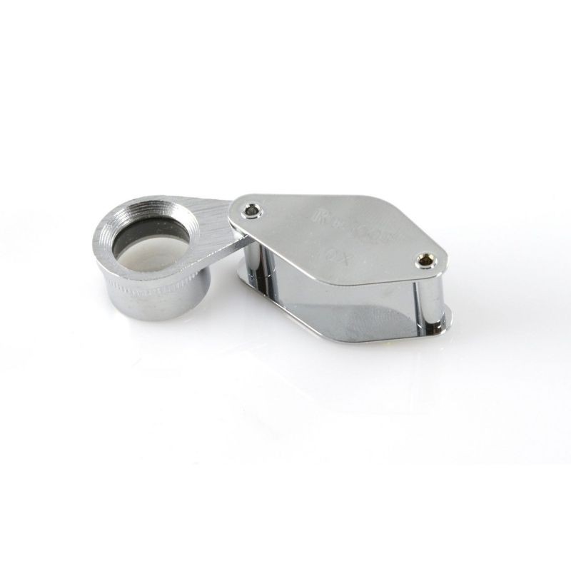 Loupe Hilkinson 10x - Diamètre : 13mm - Folding Pocket Magnifier - Chrome