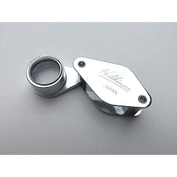 Loupe Hilkinson 10x - Diamètre : 13mm - Folding Pocket Magnifier - Chrome