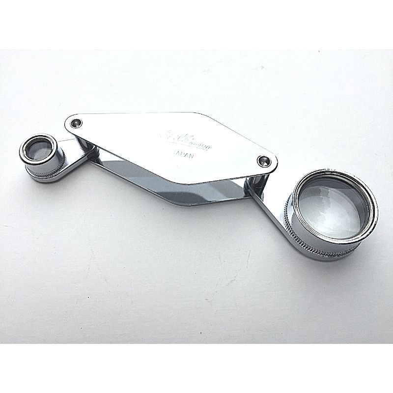 Loupe Hilkinson 10x/20x - Diamètres : 6/18mm - Folding Pocket Magnifier - Chrome