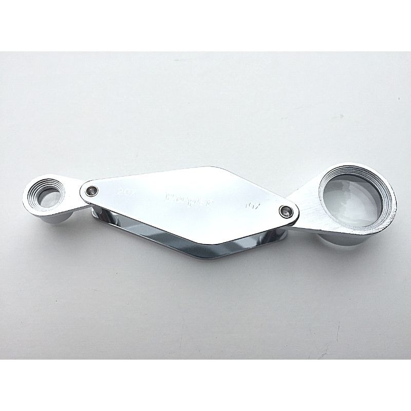 Loupe Hilkinson 10x/20x - D.6/18mm - Chrome Folding Pocket Magnifier