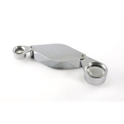 Loupe Hilkinson 8x/15x - Diamètres : 12/25mm - Folding Pocket Magnifier - Chrome