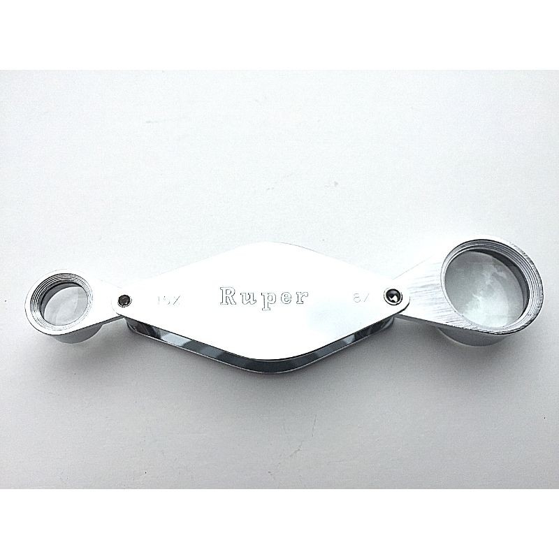 Loupe Hilkinson 8x/15x - Diamètres : 12/25mm - Folding Pocket Magnifier - Chrome