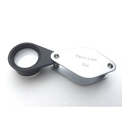 Loupe Hilkinson 10x - Diamètre : 19mm - Folding Pocket Magnifier - Chrome