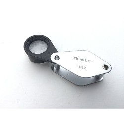 Loupe Hilkinson 16x - Diamètre : 15mm - Folding Pocket Magnifier - Chrome