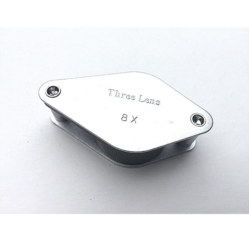 Loupe Hilkinson 8x - Diamètre : 25mm - Folding Pocket Magnifier - Chrome