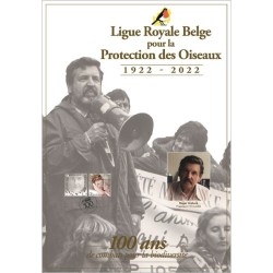 Hommage souvenir Roger Arnhem avec 2 timbres Centenaire "100 ans de protection des oiseaux"